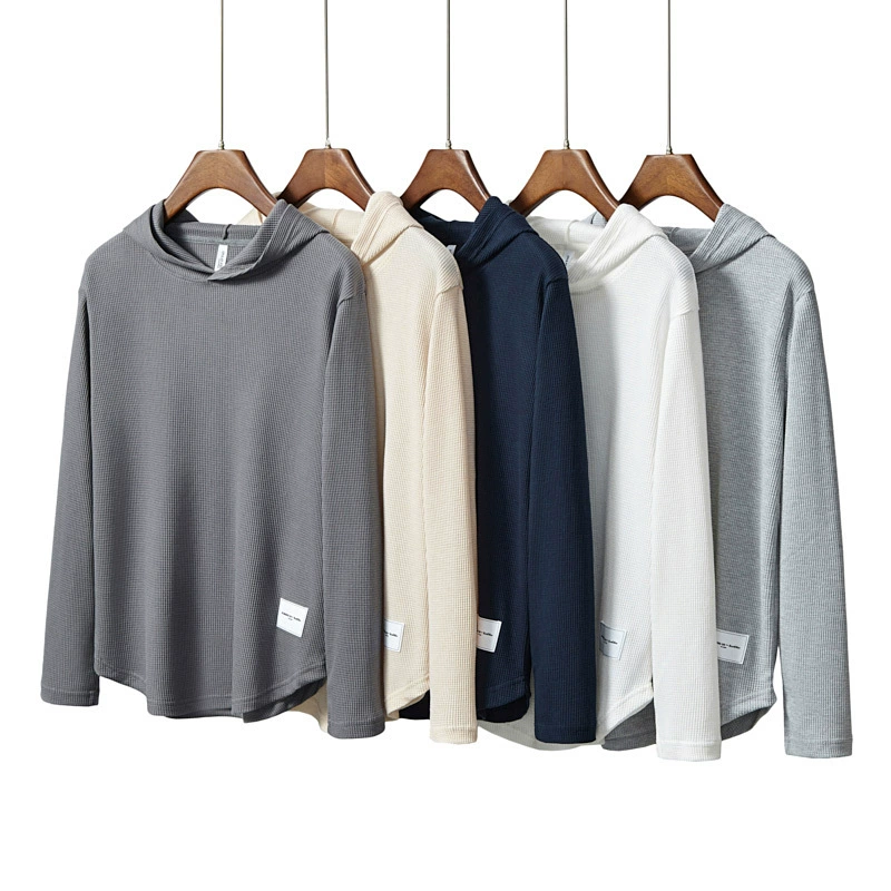 Вафельная толстовка! Осенний универсальный модный свитер для пар, повседневный Свободный пуловер с длинным рукавом и капюшоном, Топ Z