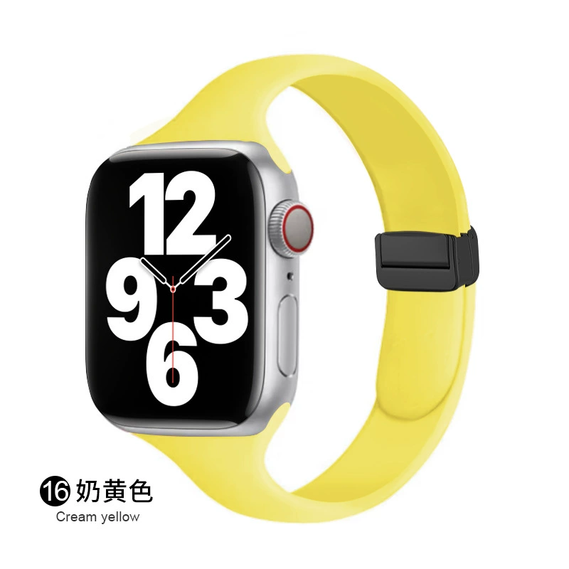 Совместимый ремешок Apple Watch всей линейки, можно использовать 14 мм магнитную складную застежку, силиконовый ремешок для маленькой талии Apple
