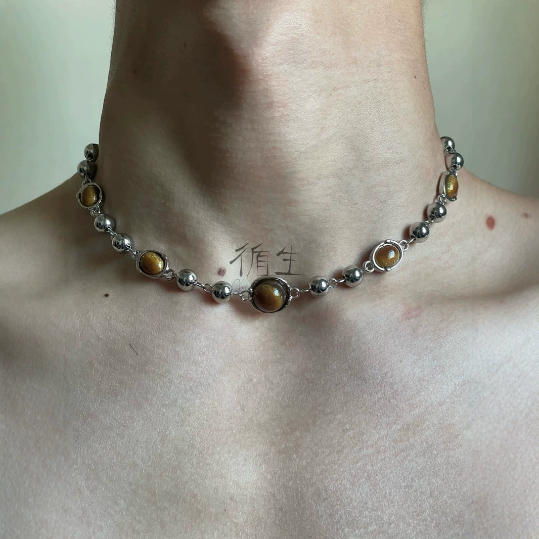 Xunsheng · Punk Street Subculture Design High-end Necklace Tiger Eye Stone Heavy Industry Multi-layer Female Hot Girl Style