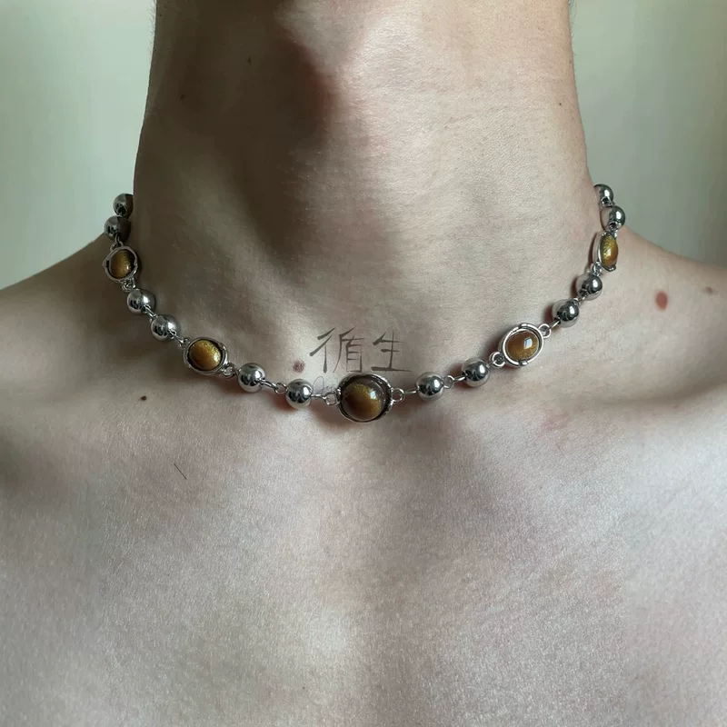 Xunsheng · Punk Street Subculture Design High-end Necklace Tiger Eye Stone Heavy Industry Multi-layer Female Hot Girl Style