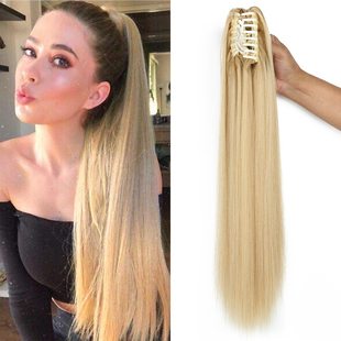 Fashion Ponytail Claw Clip Long Straight Hair Chemical Fiber Wig Fluffy Claw Clip Ponytail