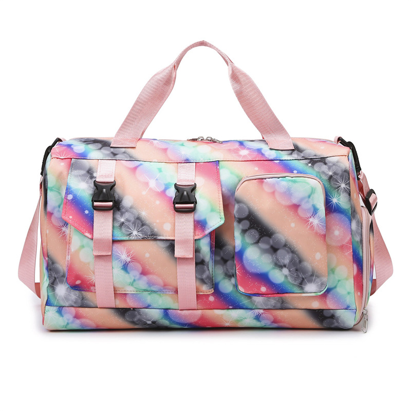 Amazon nueva bolsa de viaje separada en seco y húmedo para mujer, bolsa de fitness de yoga deportiva, bolsa diagonal de un solo hombro de viaje de gran capacidad