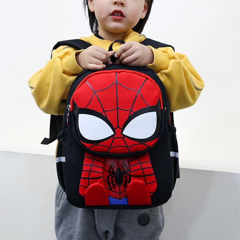 Mochila escolar para niños, guardería, bebé, dibujos animados de araña 3D, 3-5-64, mochila de clase pequeña, mochila para niño de clase media