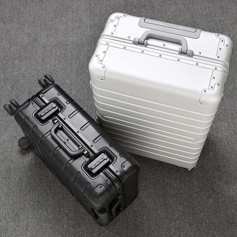 All-metal aluminum-magnesium alloy luggage universal wheel women's fashion trolley case 24-inch password suitcase student 20