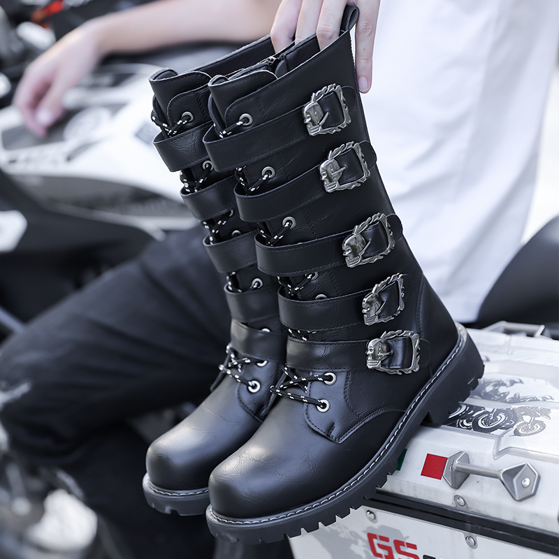 2025 Winter New High-Top Cotton Shoes for Men, Fleece-Lined, Warm, Thick-Soled, High-Top Martin Boots, Men's Trendy Shoes, Wholesale 555