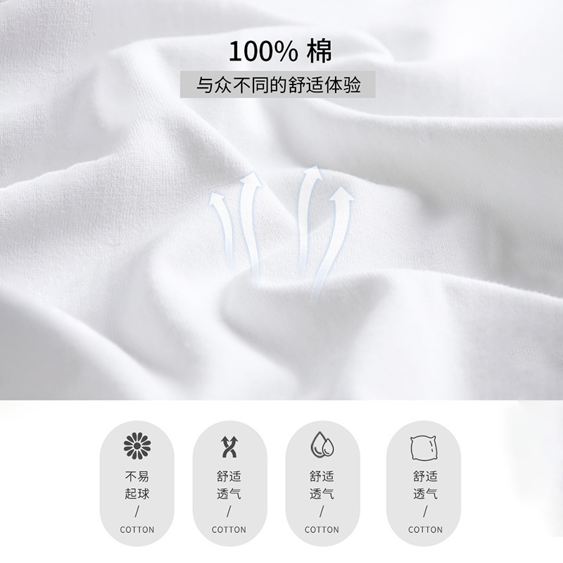 Hombre blanco camiseta de manga corta marca de moda de verano media manga camiseta de algodón Xinjiang ropa negra sólida camiseta de base casual image 2