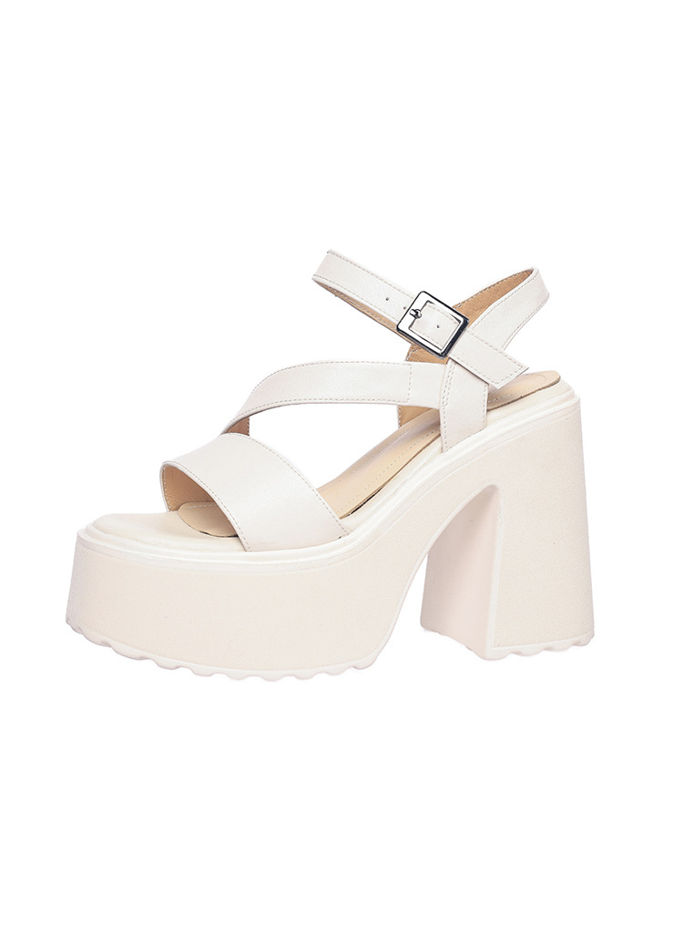 Sandal cao gót nữ hở mũi đế xuồng gót vuông 9 cm — màu đen, màu trắng ngà chi tiết 21