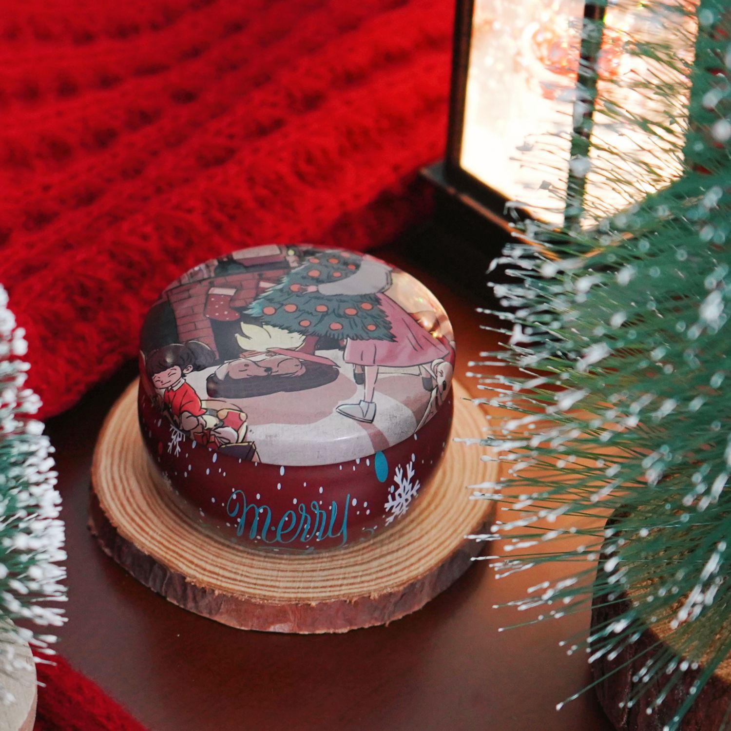 Navidad caja de regalo de vela de banano set romántico no humo perfume adornos regalo de mano vela doméstica de Navidad al por mayor
