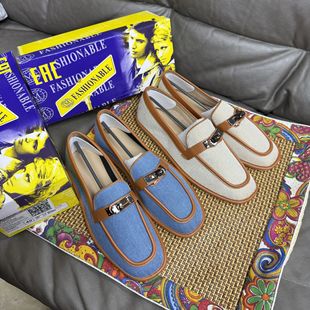 Foreign trade original order Autumn New Women's Shoes Flat Shallow Mouth Single Shoes Square-toe Loafers