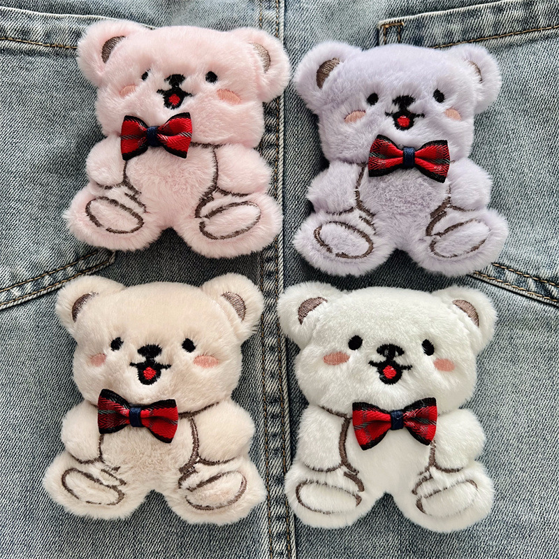 新款线条蝴蝶结小狗毛绒公仔配件卡通玩偶包包挂件diy服饰鞋辅料|undefined