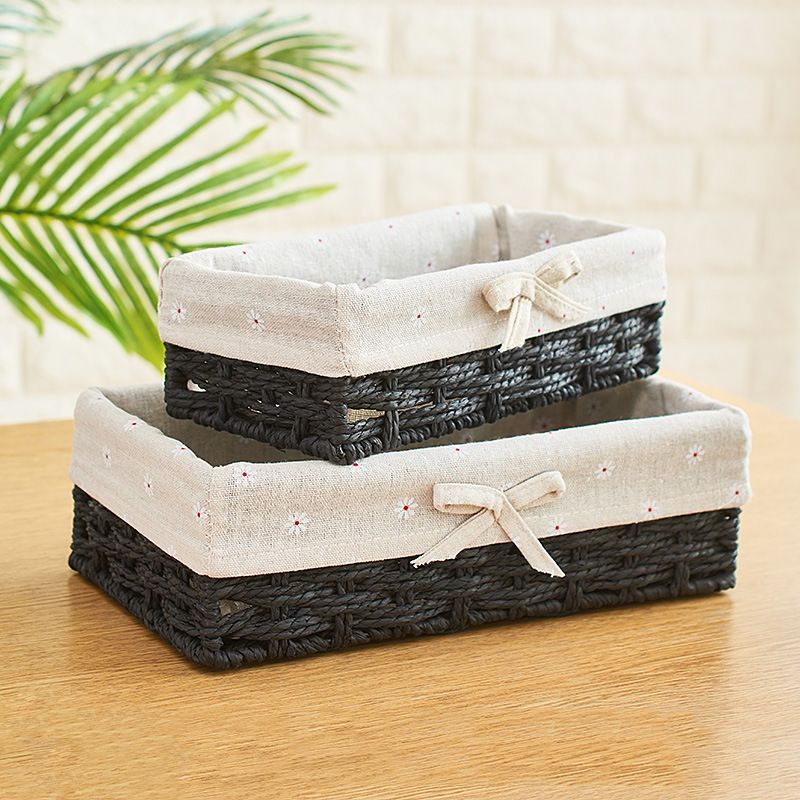 Cesta de almacenamiento de paja Cesta de almacenamiento de ropa sucia Cesta de almacenamiento de bocadillos Caja de almacenamiento miscelánea Almacenamiento de dormitorio Marco de almacenamiento tejido Fábrica al por mayor