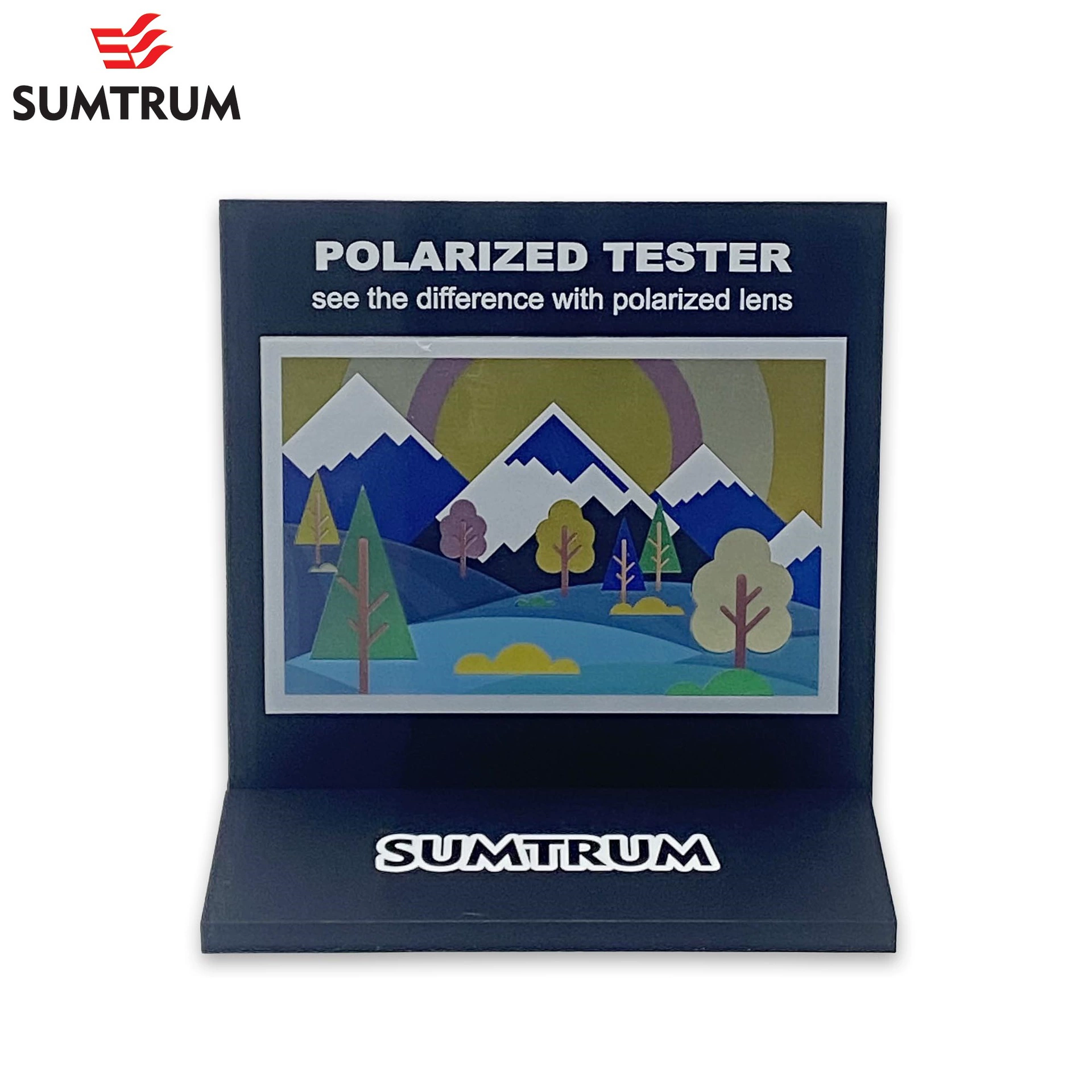 Сплит-радужный поляризованный тест наклона Polaroid тестовый поляризованный очки показывает акриловую стойку аксессуары для очков