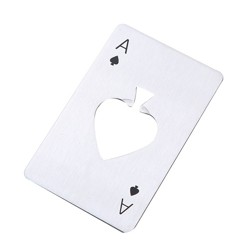Wholesale Spade A Credit Card Style Bottle Opener Creative Poker Card Shape Stainless Steel Bottle Opener Beer Opener