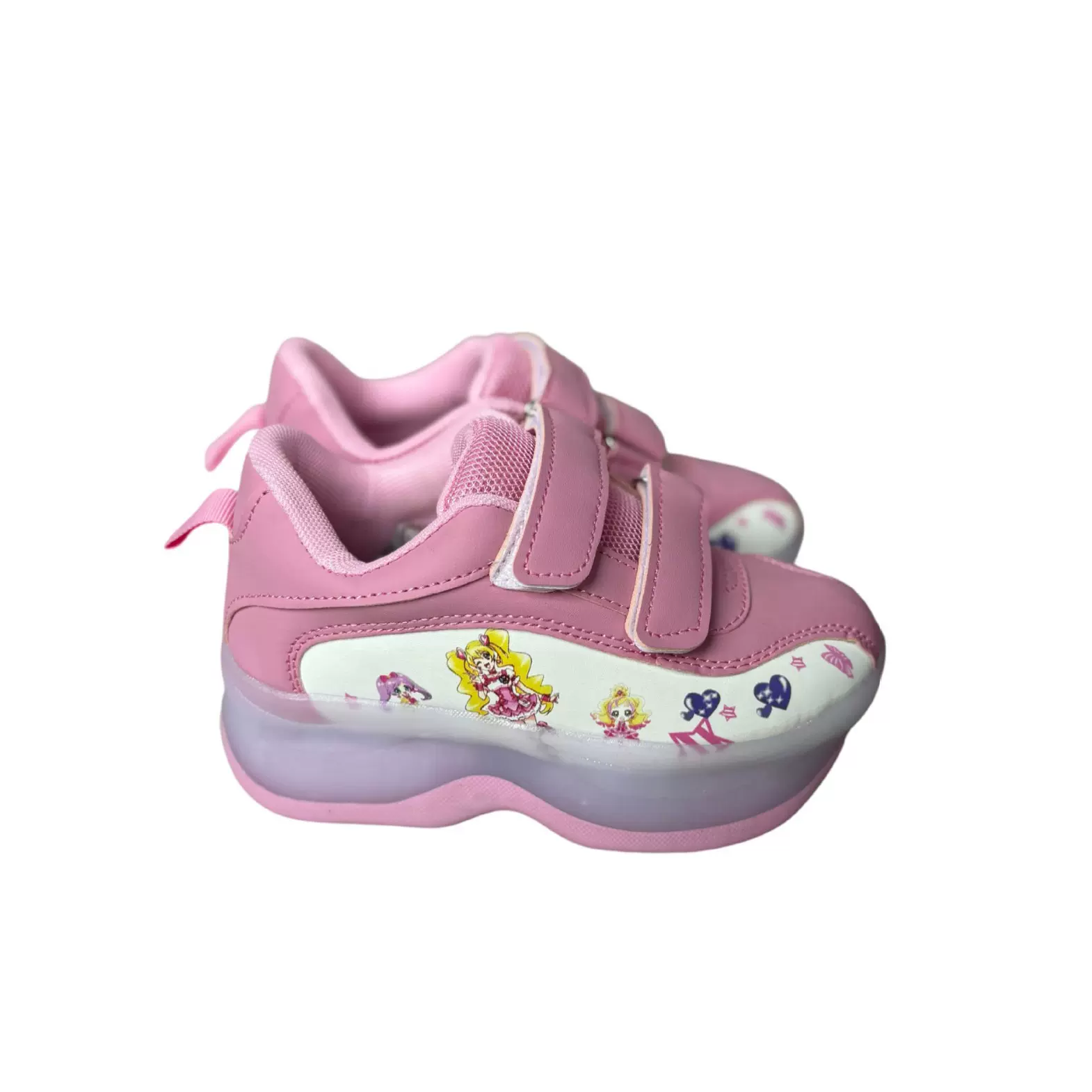 儿童男女款轮滑速滑四轮自动爆走鞋初学暴走鞋魔术贴时尚新潮玩具