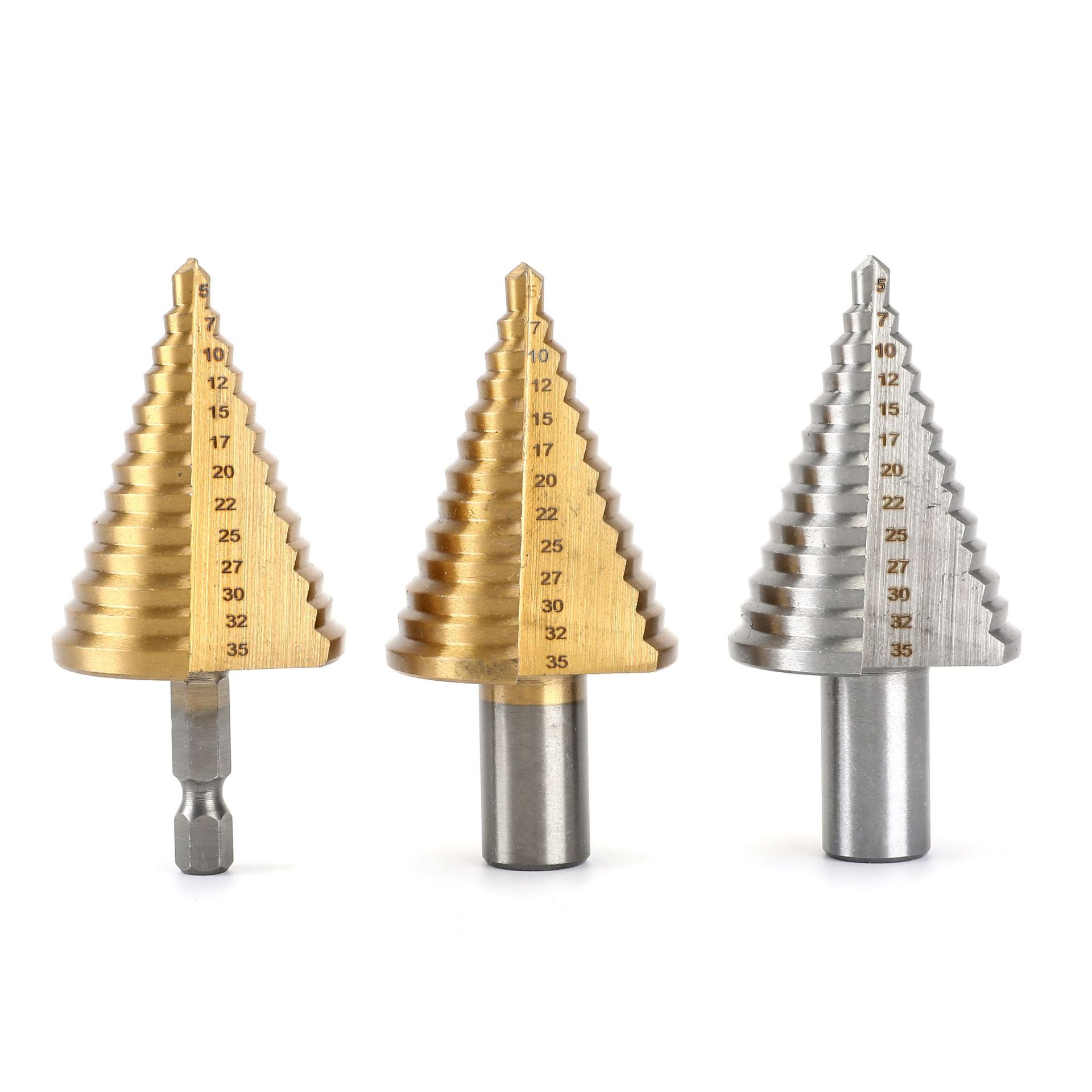 5-35mm六角柄宝塔钻圆柄宝塔钻头多功能开孔器阶梯钻木工开孔器