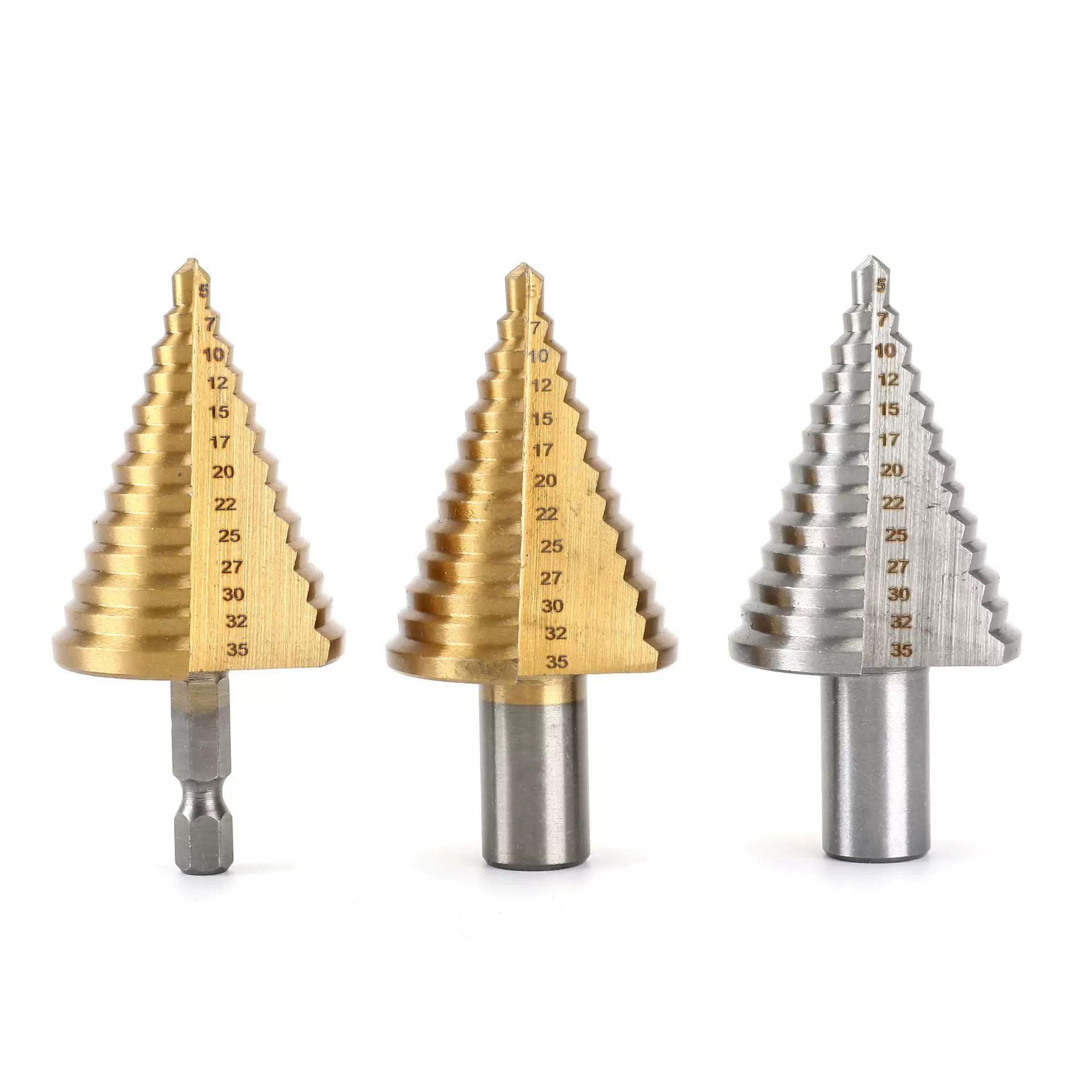 5-35mm六角柄宝塔钻圆柄宝塔钻头多功能开孔器阶梯钻木工开孔器