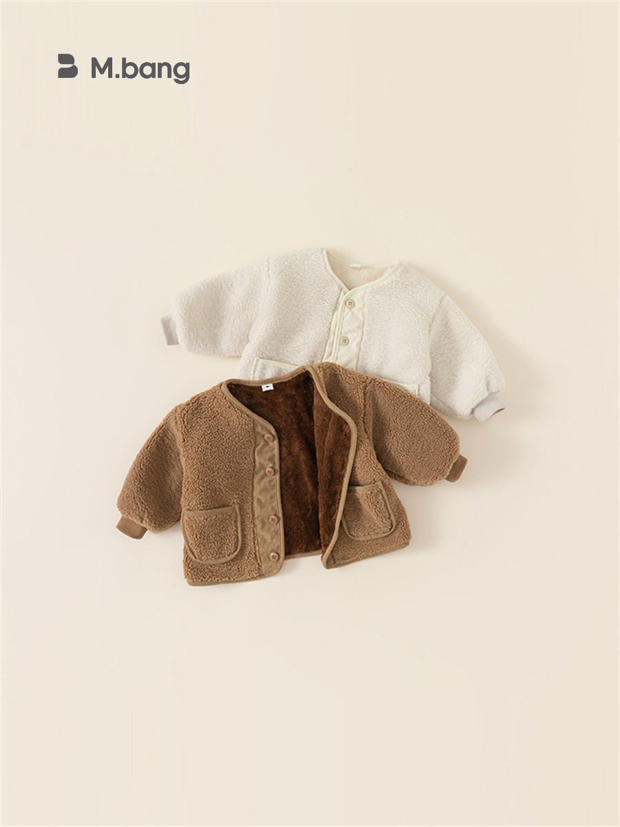 Ropa Infantil Youbao, Chaqueta Infantil con Forro Polar, Top Peludo con Bordado de Dinosaurio en la Espalda para Niños Pequeños, Ropa de Invierno para Niños DY83024