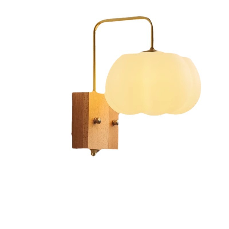 Nogal color moderno LED lámpara de pared nueva calabaza China dormitorio libro habitación lámpara de noche estilo chino pasillo lámparas