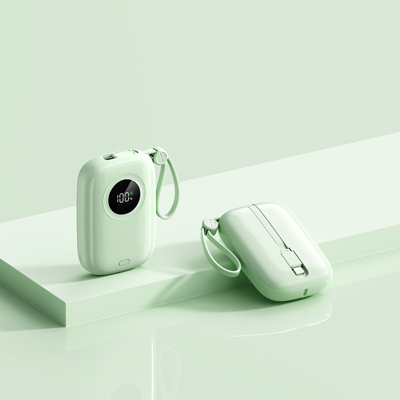 3C 인증 10000mAh 미니 보조배터리 22.5W 고속충전 자체 케이블 휴대용 파워뱅크