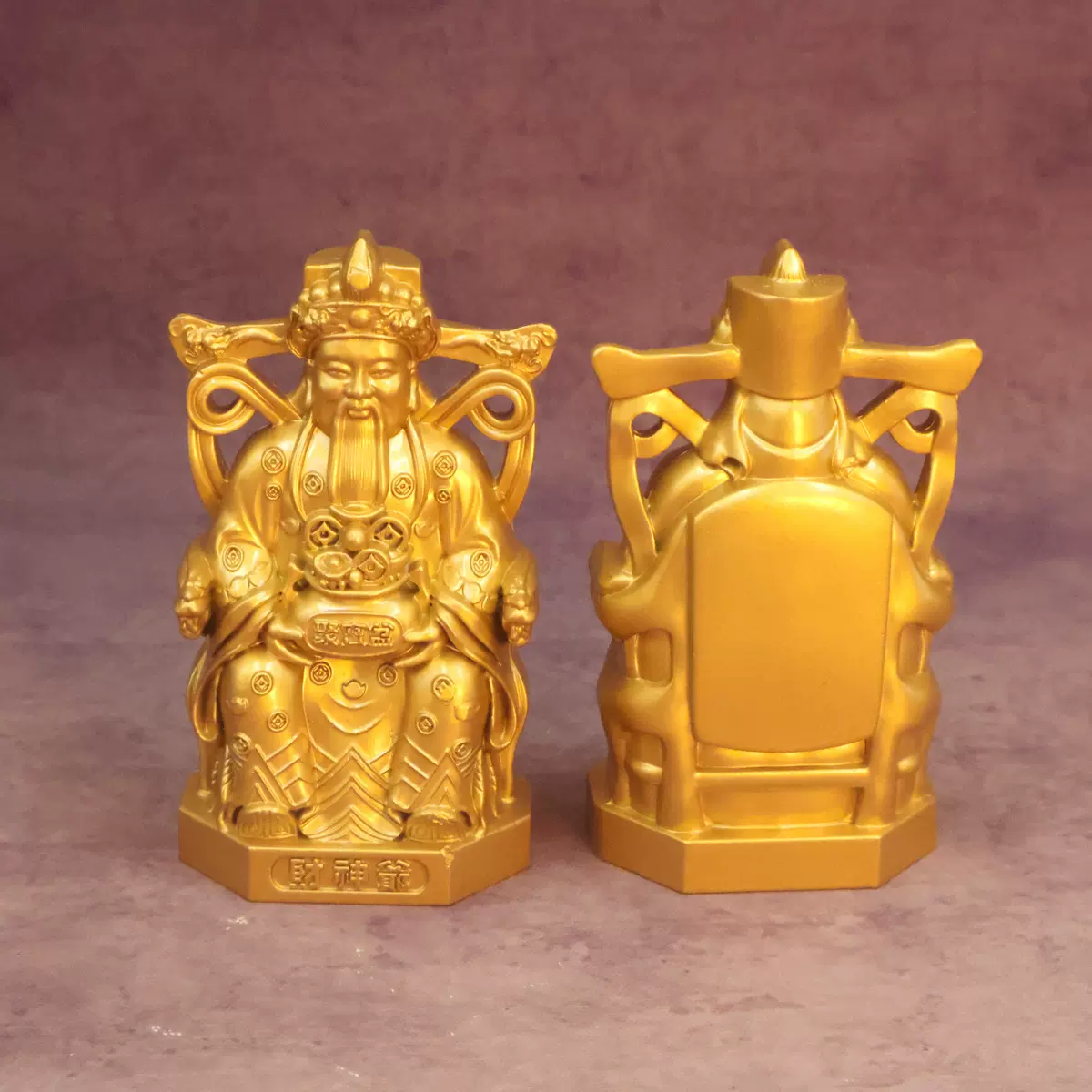 沙金聚宝盆财神爷摆件招财财神爷文财神办公室客厅工艺品摆件批发