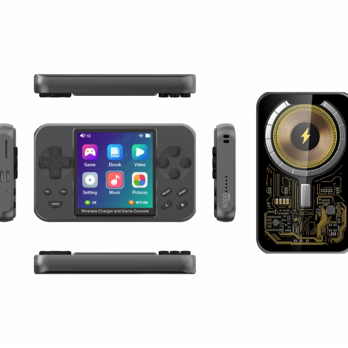 Магнитное притяжение 5000mAh зарядное сокровище ностальгическая ретро консоль консоль HD портативный магнитный притяжение игры портативный консоль