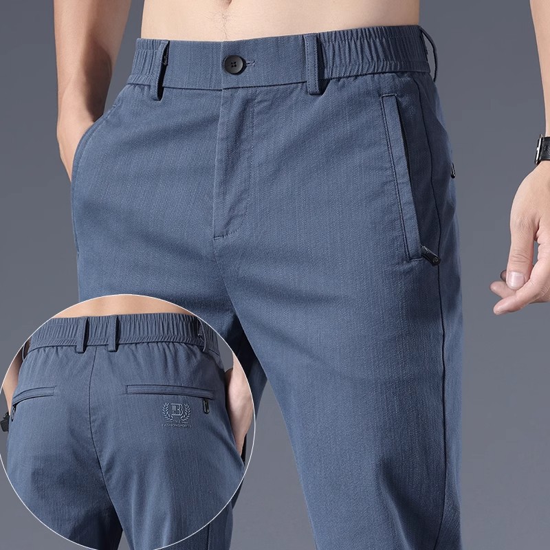 Men's Casual Pants Summer 2026 New Style Straight Loose Breathable Ice Silk Denim Thin Summer Long Pants