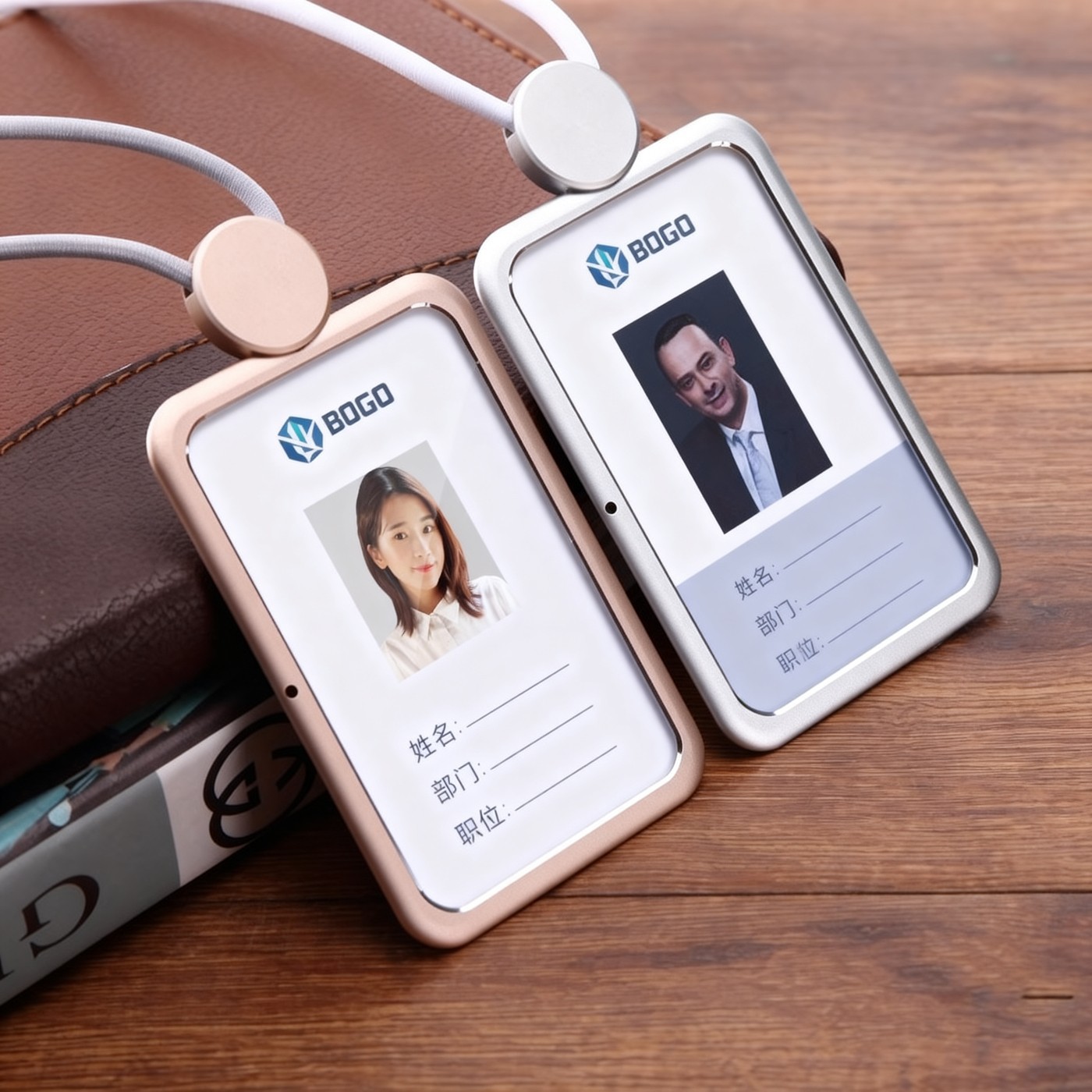 高档横竖两用铝合金工作证胸牌金属工牌套员工牌证件卡工作卡片套|ru