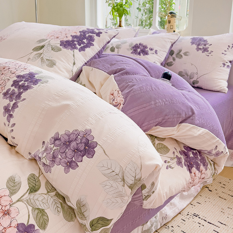 爆款A类母婴级提花云纱棉四件套学生宿舍三件套床单被套床品批发