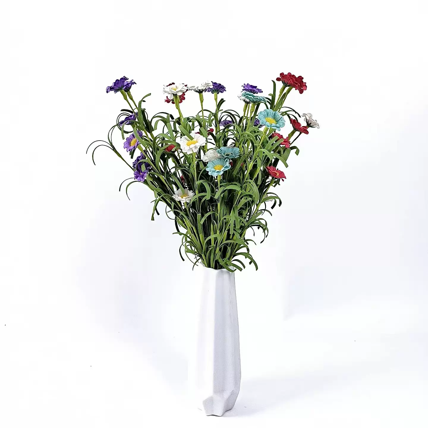 小雏菊花束 北欧INS家居 婚庆布置装饰 pe叶子花束  仿真绿植