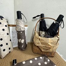 手动折叠大波点女士拎包伞晴雨伞遮阳防晒太阳伞黑胶伞广告伞logo