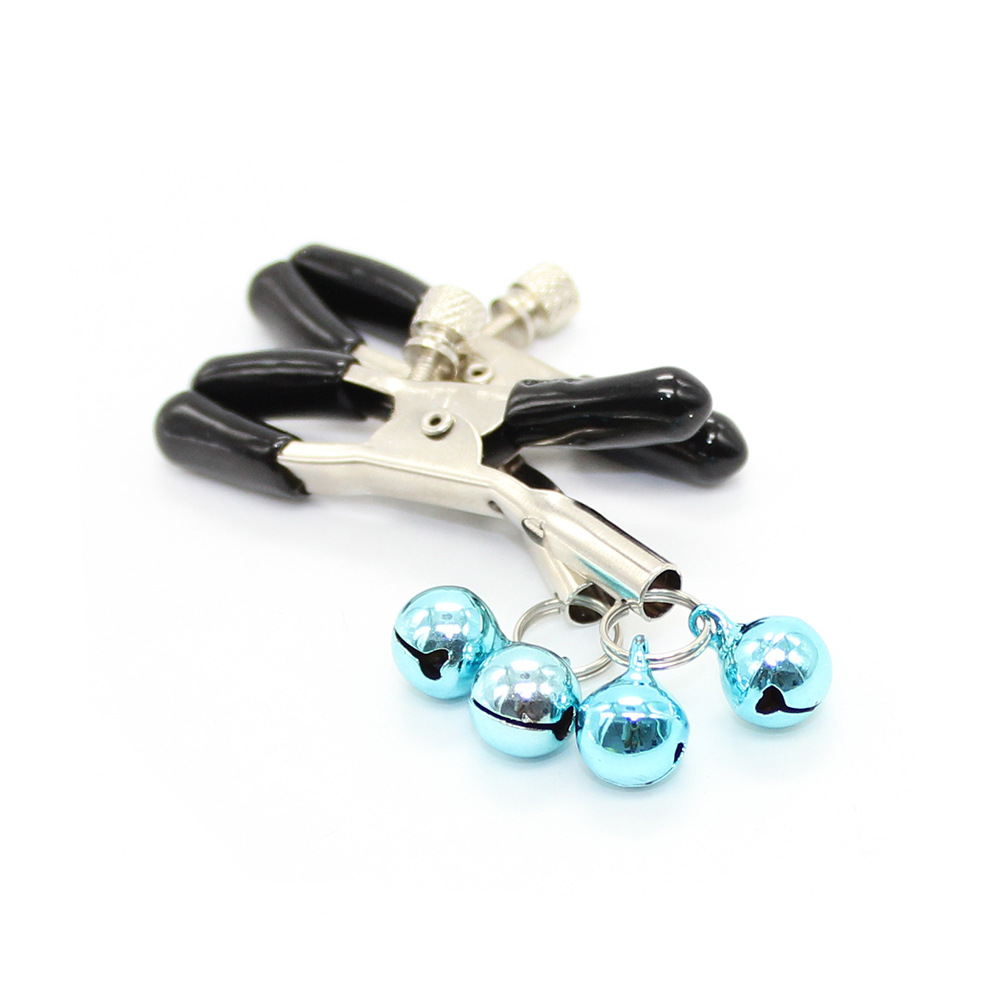 Productos para adultos Coqueteo Juguetes sexuales alternativos Clips para senos sexuales Dos campanas Clips para senos Clips para senos de metal Clavos para senos SM