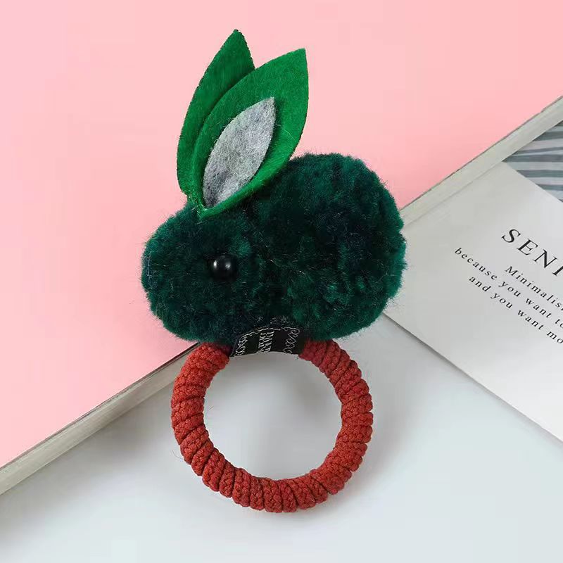 Dark green rabbit hair circle