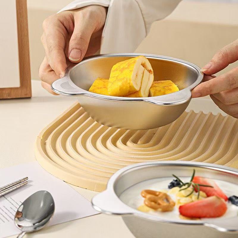 Cat bowl stainless steel cat food bowl cat rice bowl grain bowl drink water bowl food bowl pet dog bowl diagonal mouth bowl to protect cervical spine 4