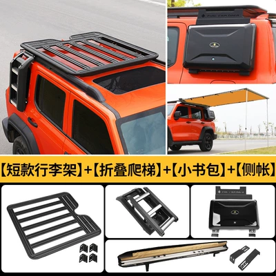 Roof rack | Tent Ladder School Bag - tank-300-short-roof-luggage-rack-silver-black-ladder-small-school-bag-side-tent