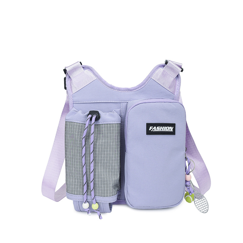 Cross-Border New Style Outdoor Sports Water Bottle Bag, Lightweight and Fashionable Color-Blocking Shoulder Bag, Multi-Functional Mountaineering Casual Crossbody Bag