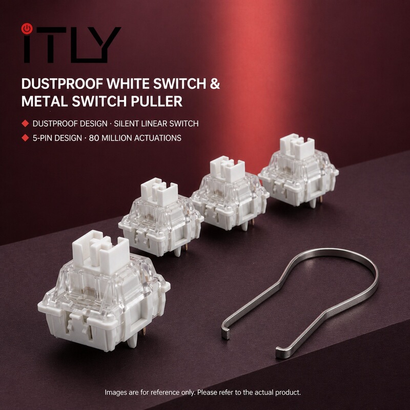 iTLY dustproof white switch for mechanical keyboards, customizable 5-pin switch, silent switch, DIY