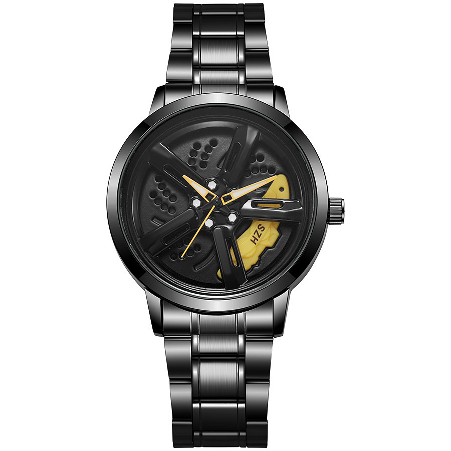 Men's quartz watch, waterproof, automatic movement, wheel design