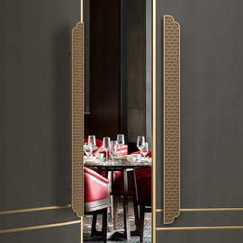 现货中式仿古祥云大门拉手古铜色酒店包房木门拉手黑色玻璃门拉手