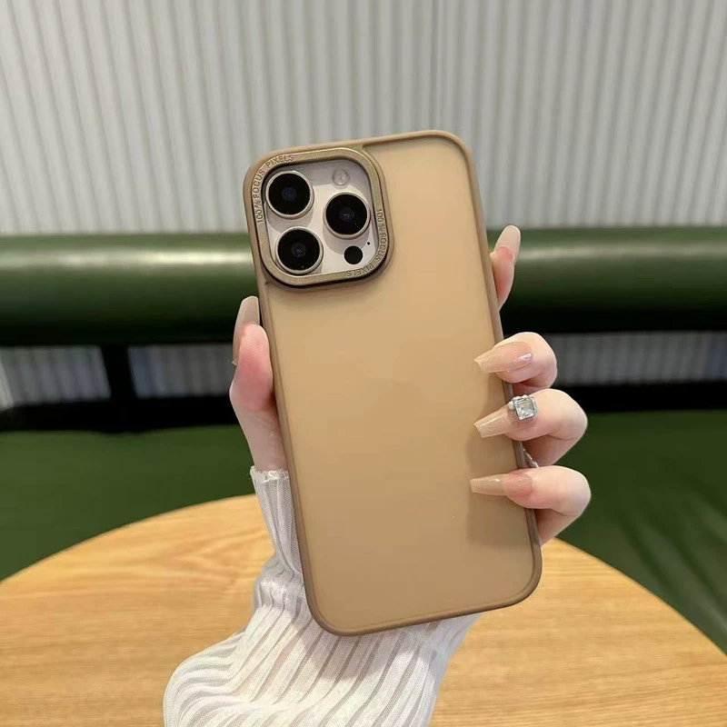 Яблоко, совместим с iPhone 16, чехол для телефона pro, матовый металлический защитный кейс