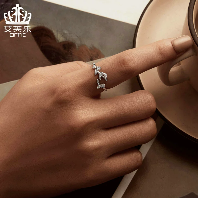 艾芙乐 Universal one size ring, platinum adjustable accessory, silver 925 sample