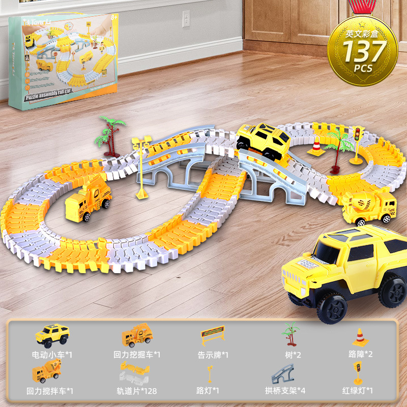 TongLi juguetes ferroviarios transfronterizos juguetes educativos eléctricos para niños vagones de ingeniería regalos de cumpleaños puestos al por mayor