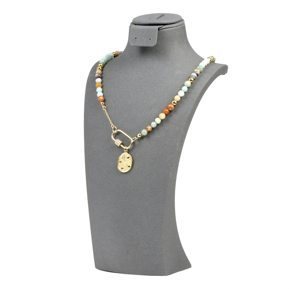 Fashion Pentagram Moon Copper Plating Artificial Gemstones Bracelets Necklace