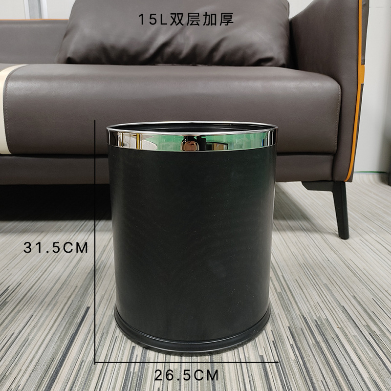 15L redondo doble cubo de plástico anillo de plata