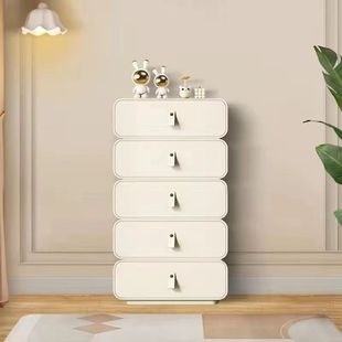Light Luxury Cream Style Solid Wood Storage Cabinet Modern Simple Complete Four-drawer Chest of Drawers Living Room Bedroom Wall Drawer Cabinet