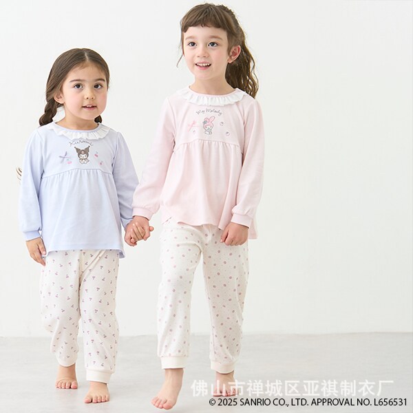 2025 Spring, Summer and Autumn Girls' Sanrio Lace Collar Soft Long-Sleeved Tops and Pants Home Wear Set