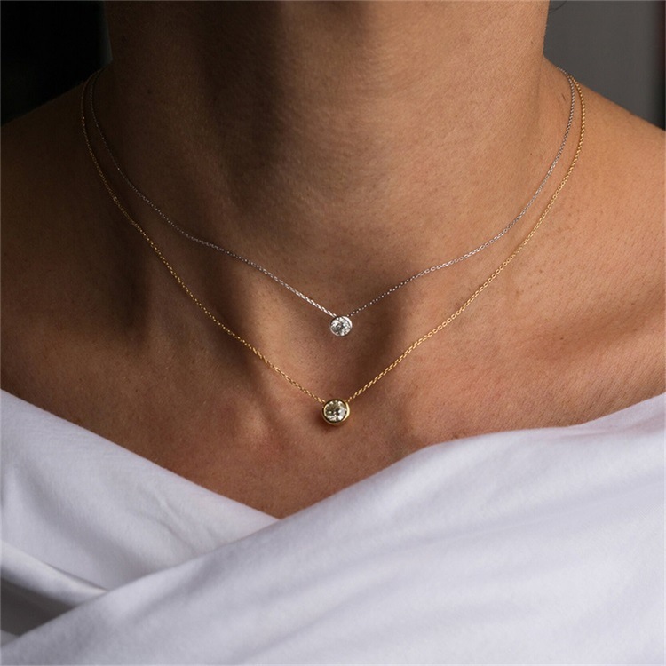14K Real Gold Plated Plating Material Zircon Inlay Material 1 Piece Quantity 304 Stainless Steel Material 1 Piece Stainless Steel Zircon Round Polished DIY Jewelry Accessories Beads
