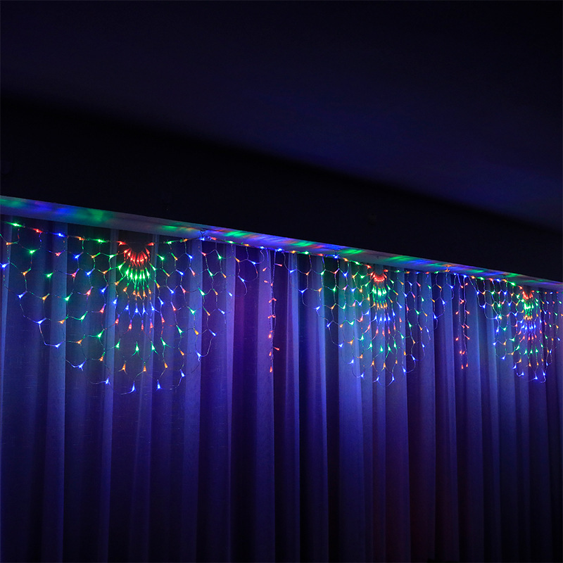 Led Solar Net Lights Peacock Tail Lights Fishing Net Lights Starry Sky Ice Strip Holiday Decorative Lights Fan-Shaped String Lights Led Solar Net Lights Peacock Tail Lights Fishing Net Lights Starry Sky Ice Strip Holiday Decorative Lights Fan-Shaped String Lights