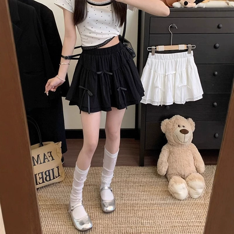 Юбка-пышка в стиле балета с бантом, летняя женская новая сексуальная пышная юбка трапециевидной формы с высокой талией и рюшами