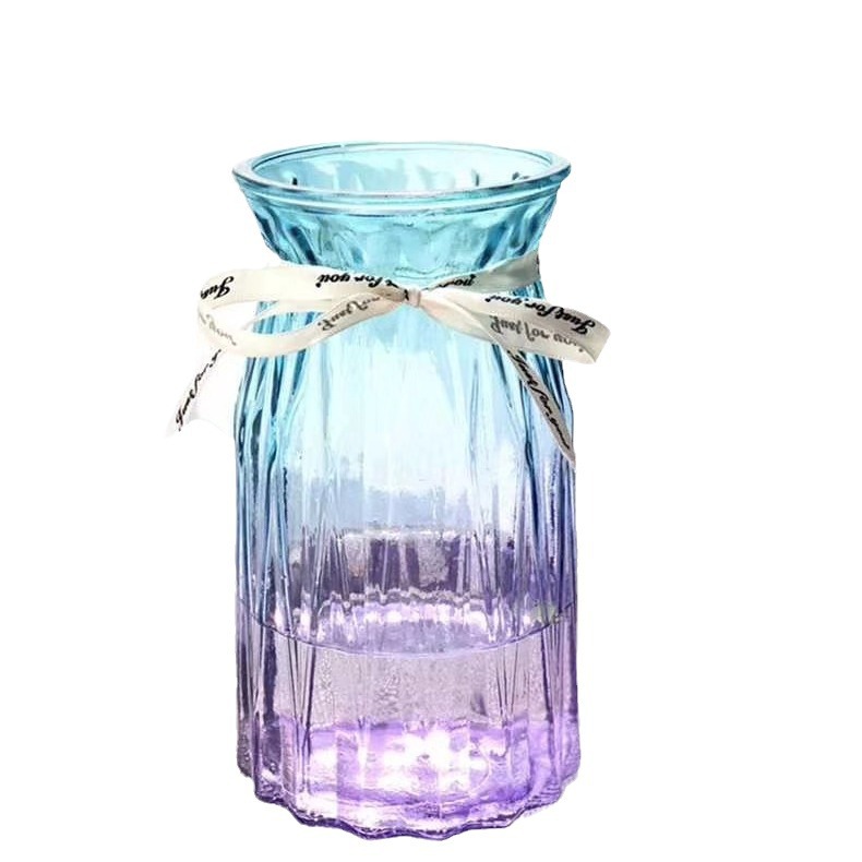 Al por mayor simple origami florero de cristal de color florero simple decoración de la sala de estar florero hidropónico florero