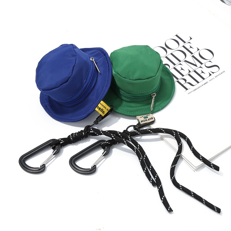Mini Fisherman Hat Bag Niche Design Earphone Coin Purse Key Women's Bag Coin Storage Small Hanging Bag Men's Crossbody